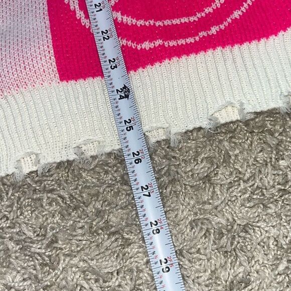 Altar’d State oversized Pink Happy Face Sweater Women’s Small - Picture 5 of 13